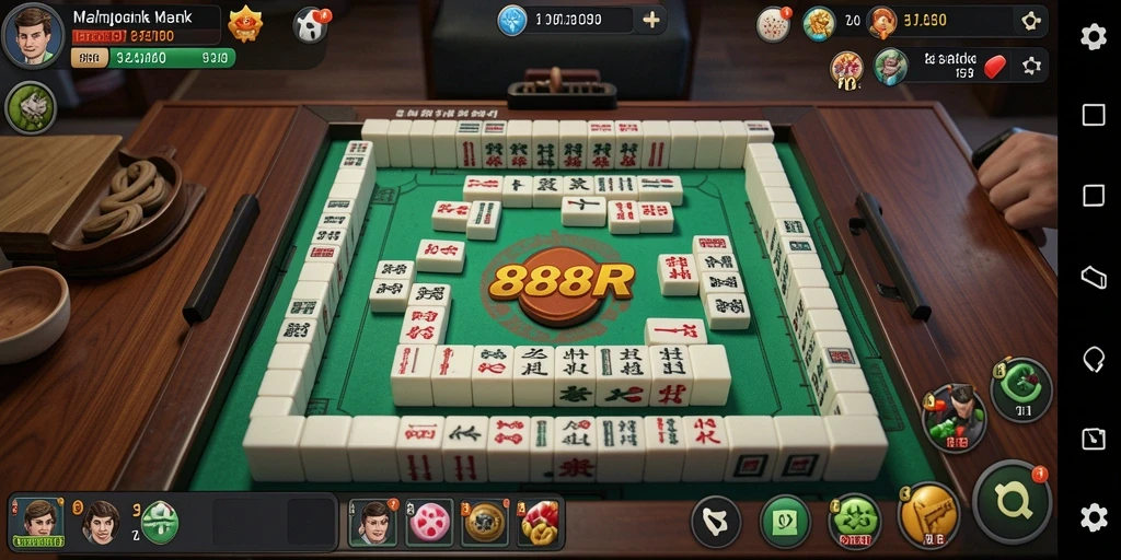 Tampilan screenshot utama 888R menampilkan gameplay menarik dari Mahjong.