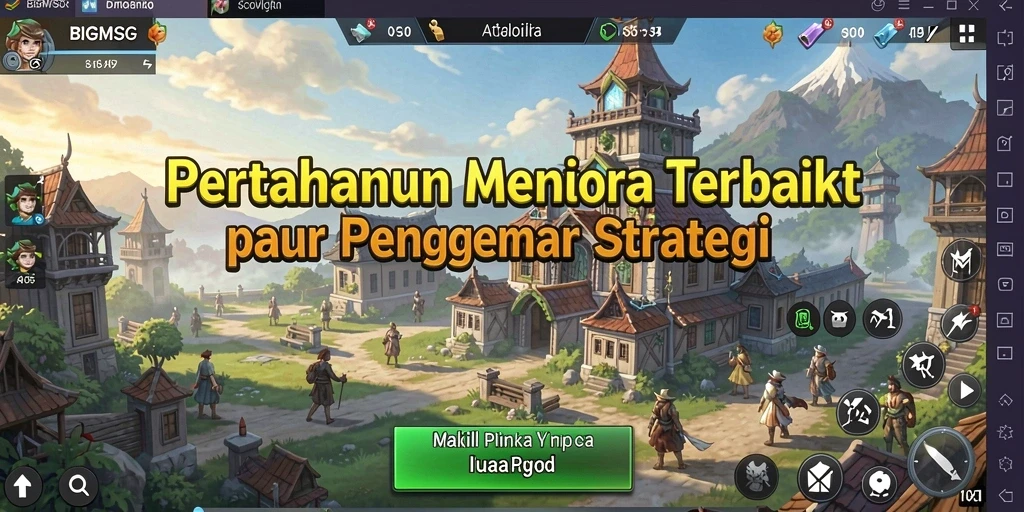 Screenshot gameplay BIGMSG menampilkan pertempuran seru Tower Defense yang penuh strategi.