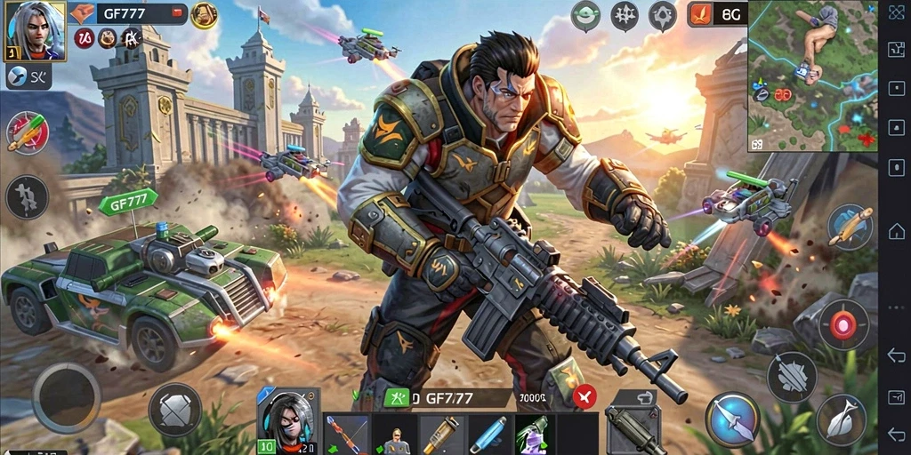 Tangkapan layar dari gameplay GF777 yang menunjukkan strategi perang yang mendebarkan.