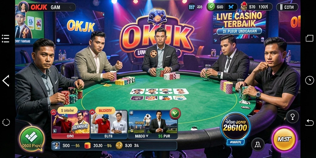 Tampilan menarik dari gameplay Live Casino di OKJK.