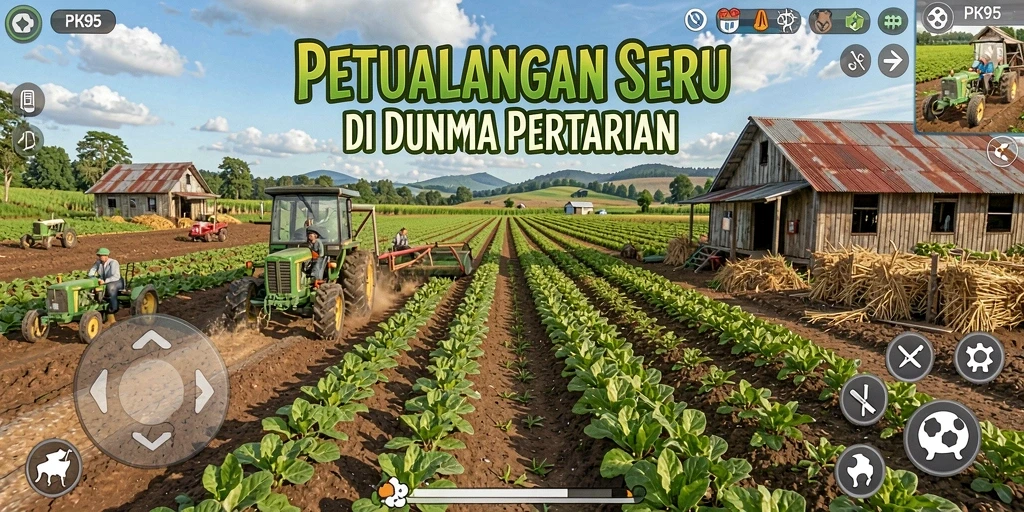 Tampilan gameplay PK95 yang menawan di dunia pertanian.