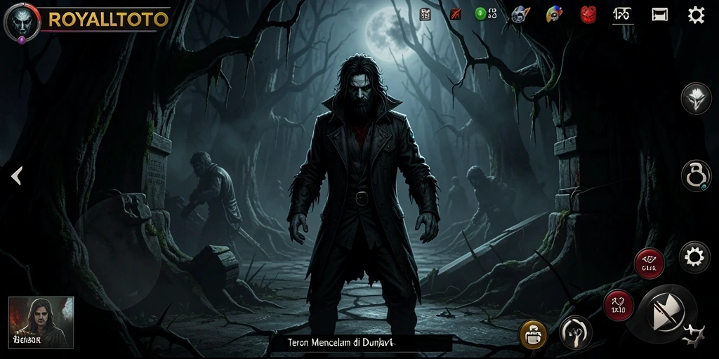 Tampilan menegangkan dari gameplay ROYALTOTO yang penuh kengerian.