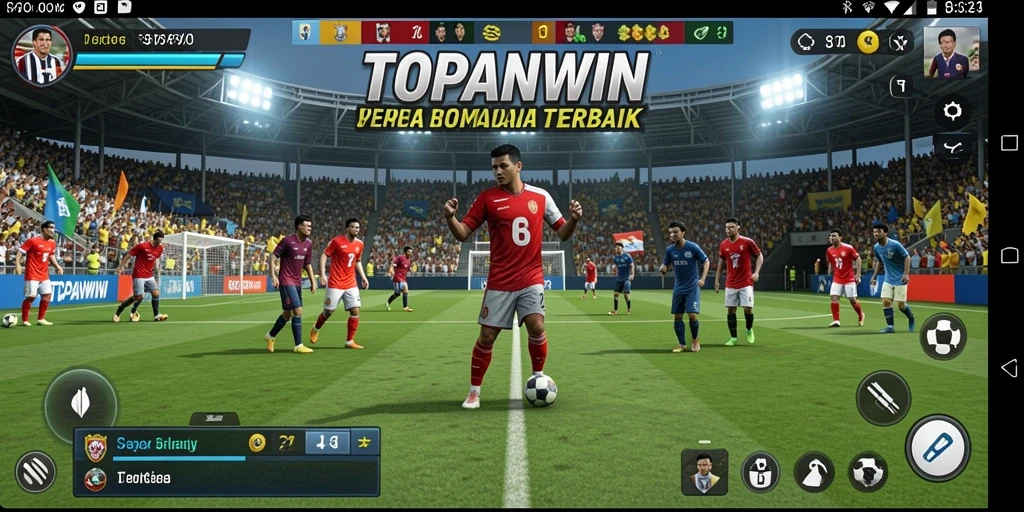 Gameplay menegangkan di lapangan sepak bola dalam TOPANWIN.